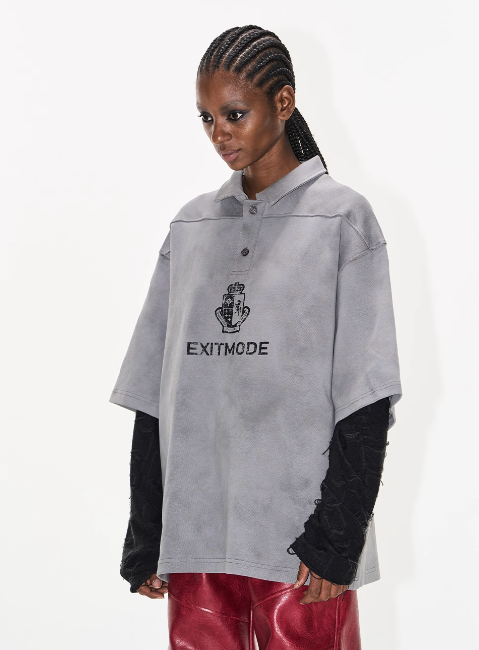 BLIND NO PLAN Cloud Shadow Distressed Dye Printed Polo | Face 3 Face