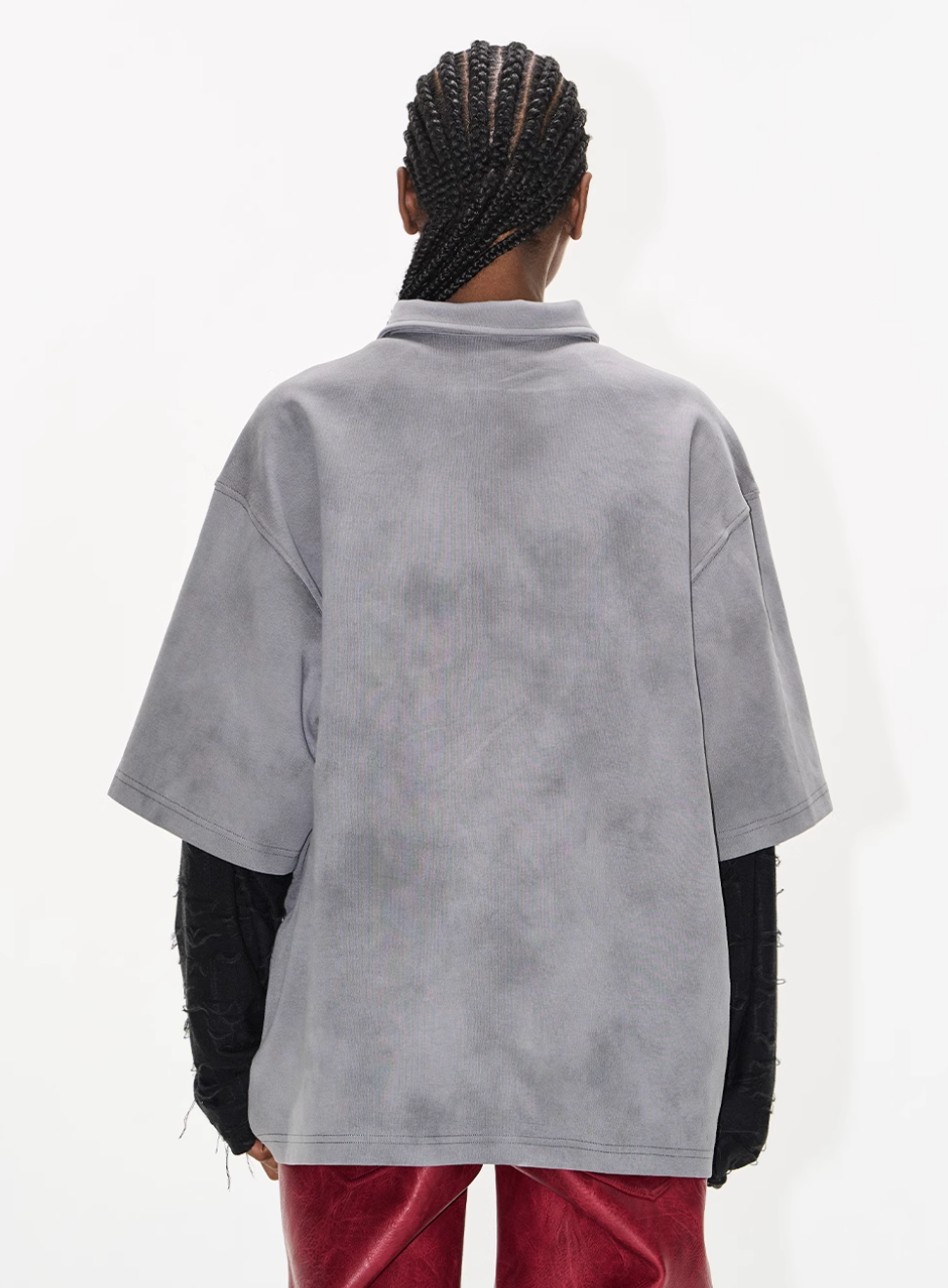 BLIND NO PLAN Cloud Shadow Distressed Dye Printed Polo | Face 3 Face