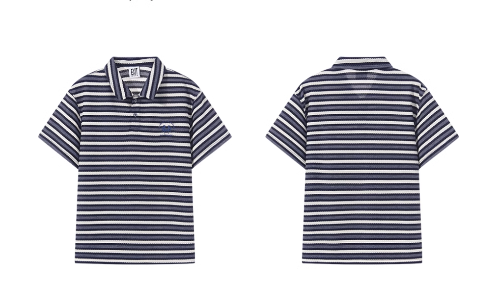 BLIND NO PLAN Striped Embroidered Polo | Face 3 Face