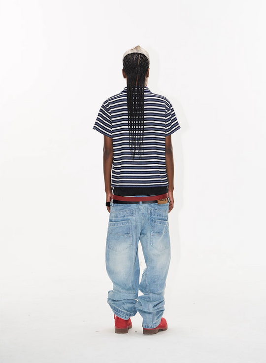 BLIND NO PLAN Striped Embroidered Polo | Face 3 Face