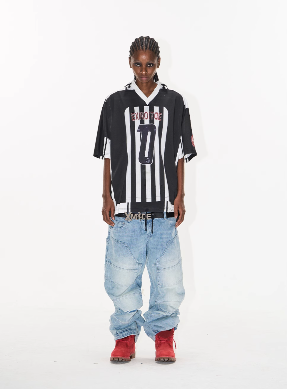 BLIND NO PLAN Striped Sports Uniform Digital Print Polo | Face 3 Face