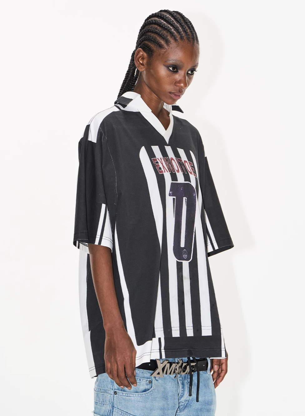 BLIND NO PLAN Striped Sports Uniform Digital Print Polo | Face 3 Face