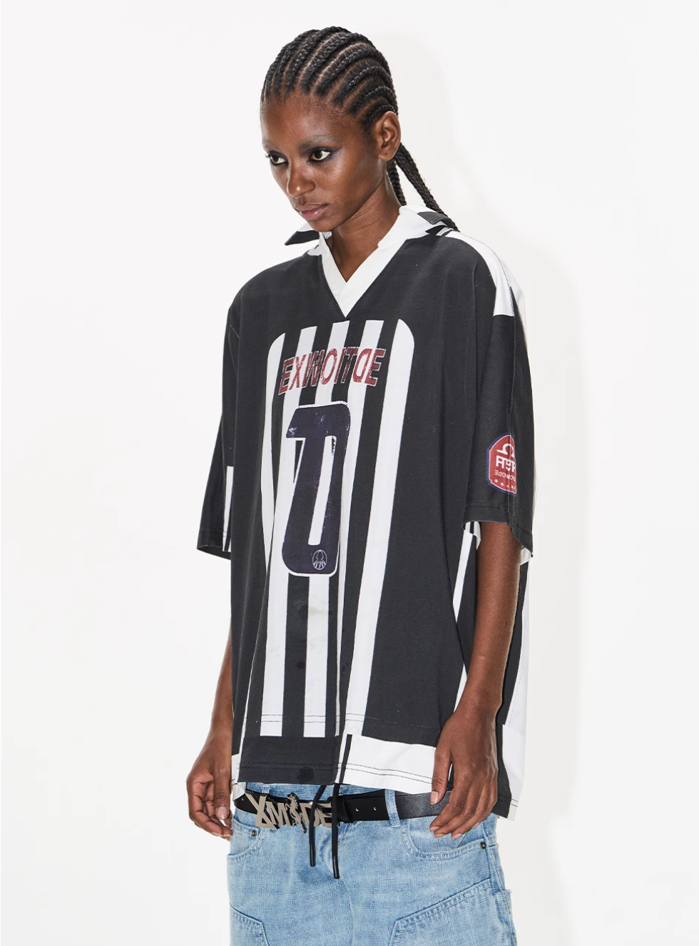 BLIND NO PLAN Striped Sports Uniform Digital Print Polo | Face 3 Face