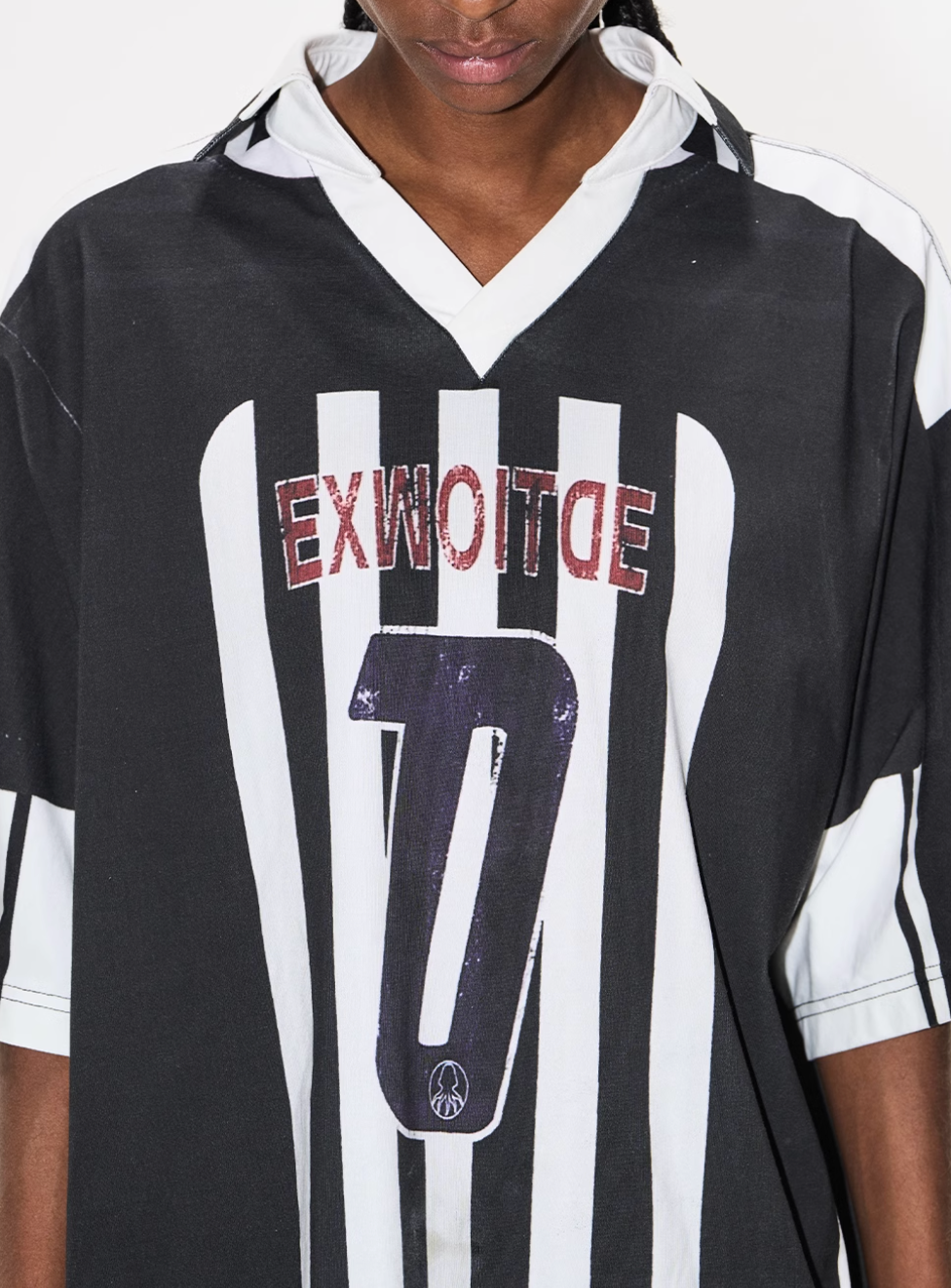 BLIND NO PLAN Striped Sports Uniform Digital Print Polo | Face 3 Face