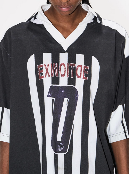 BLIND NO PLAN Striped Sports Uniform Digital Print Polo | Face 3 Face