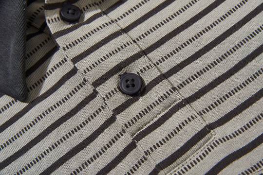 BLIND NO PLAN Striped Raw-Edge Patch Polo | Face 3 Face