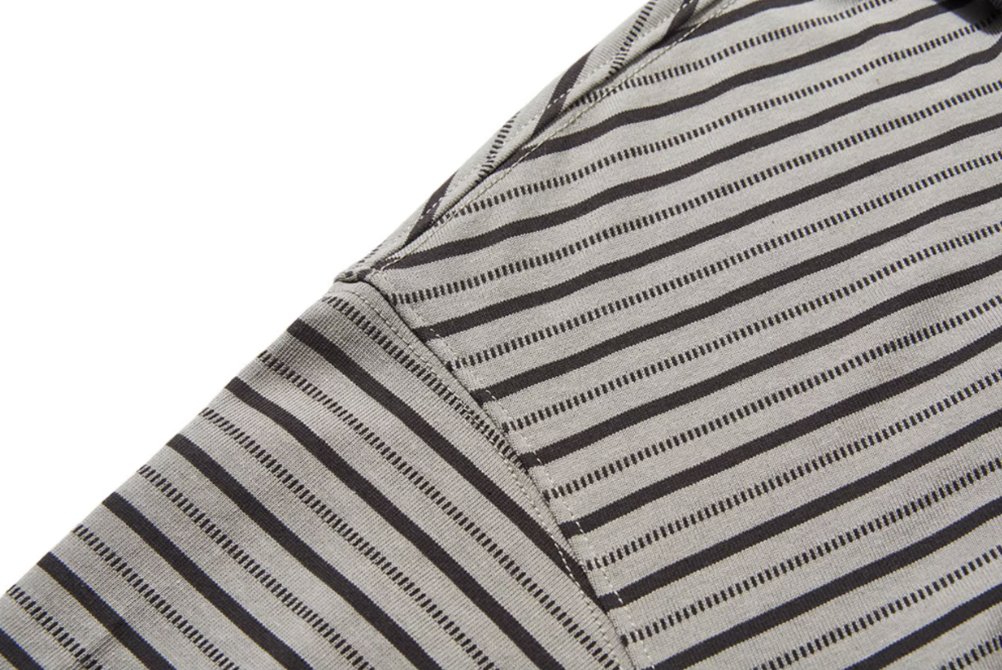 BLIND NO PLAN Striped Raw-Edge Patch Polo | Face 3 Face