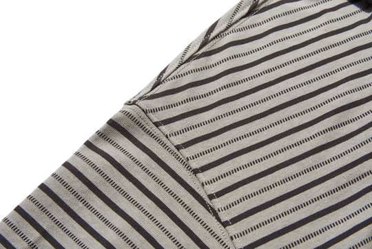 BLIND NO PLAN Striped Raw-Edge Patch Polo | Face 3 Face