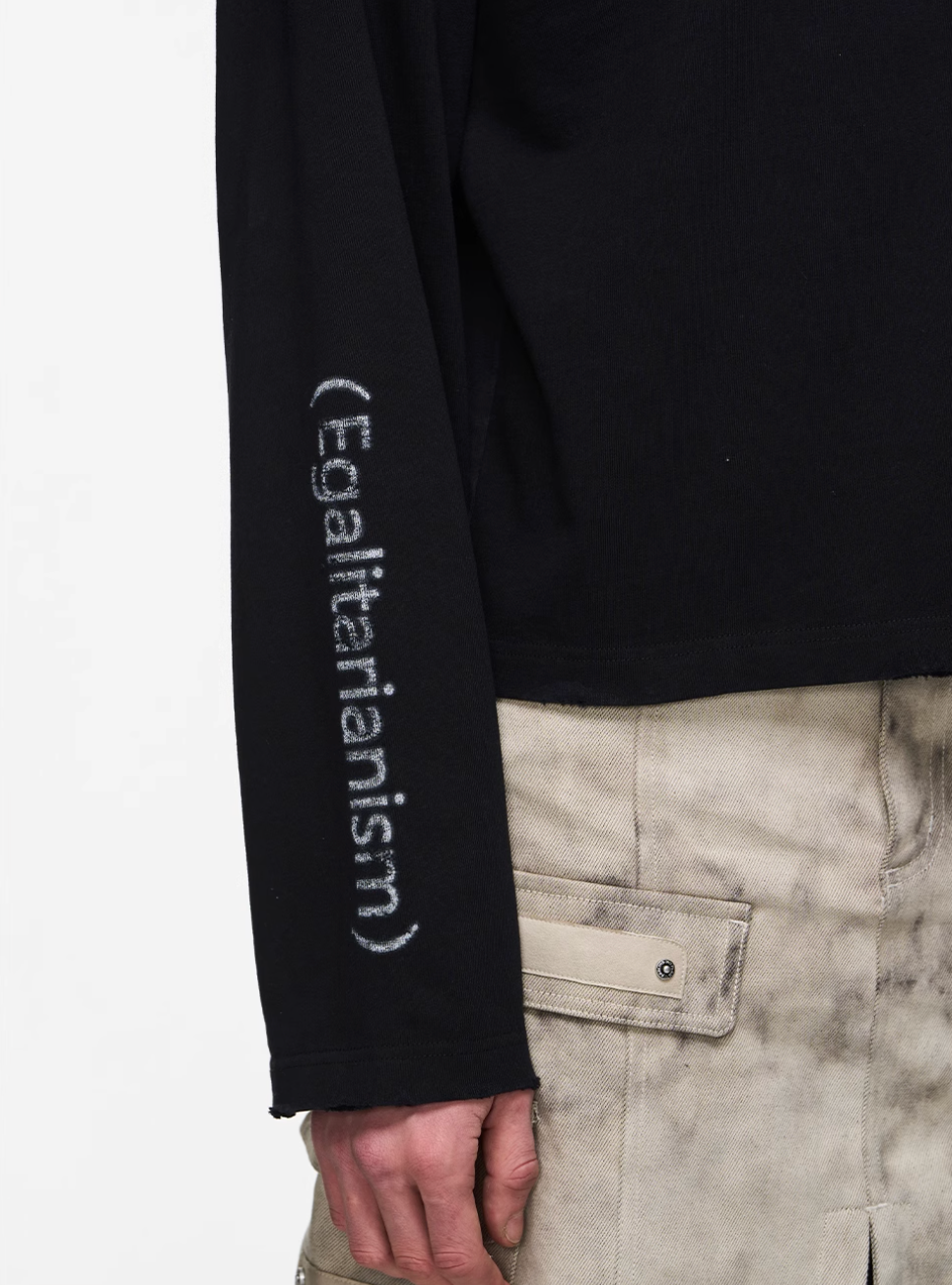 BLIND NO PLAN V-Neck Washed Print Long Sleeve Tee | Face 3 Face