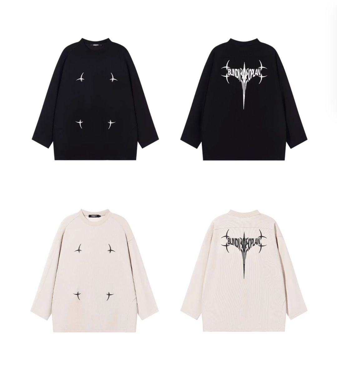 BLIND NO PLAN 3D Glue Technology Printed Long Sleeve Tee | Face 3 Face