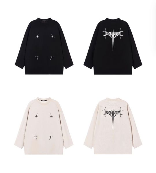 BLIND NO PLAN 3D Glue Technology Printed Long Sleeve Tee | Face 3 Face