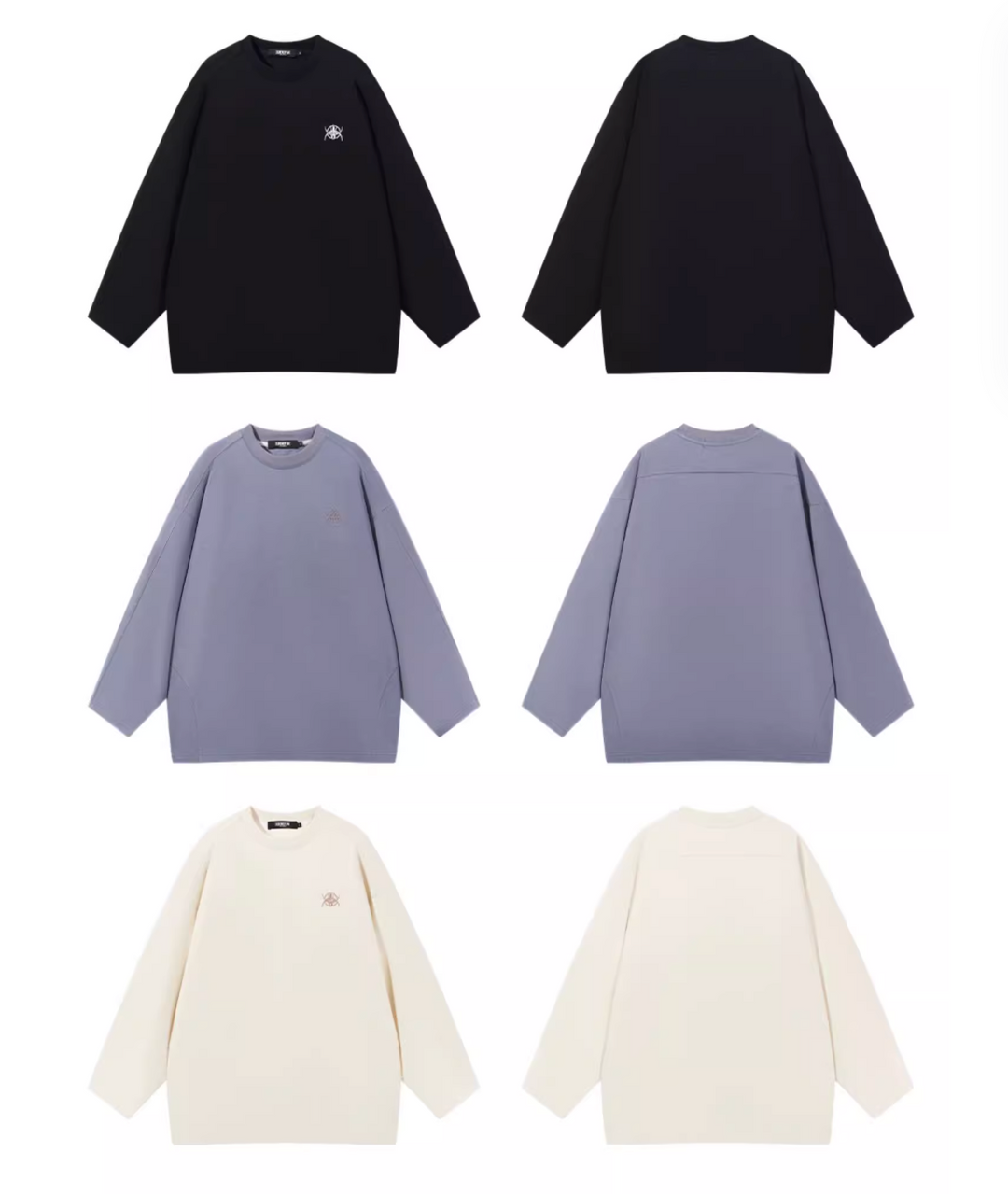 BLIND NO PLAN Logo Embroidered Inverted Sleeve Long Sleeve Tee | Face 3 Face