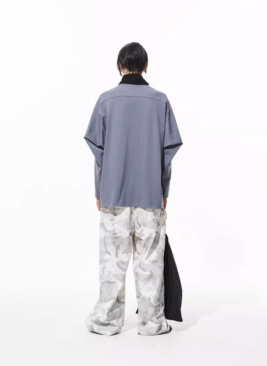 BLIND NO PLAN Logo Embroidered Inverted Sleeve Long Sleeve Tee | Face 3 Face