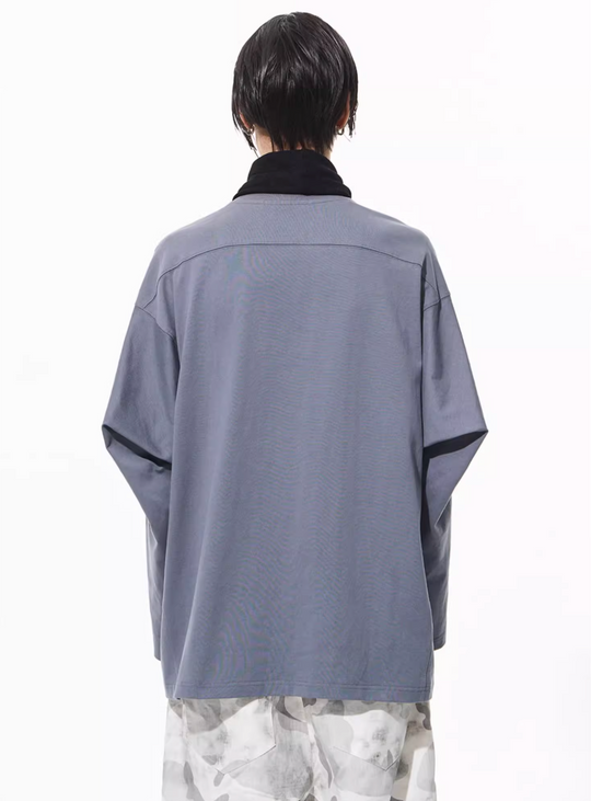 BLIND NO PLAN Logo Embroidered Inverted Sleeve Long Sleeve Tee | Face 3 Face