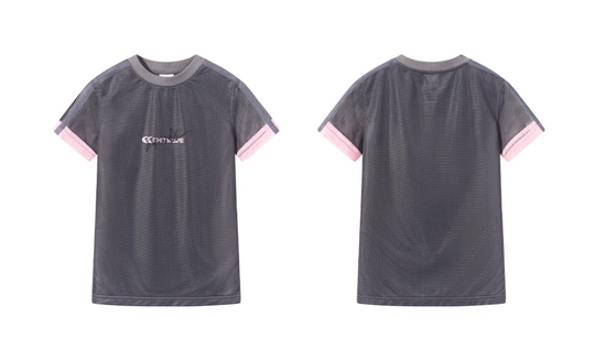 BLIND NO PLAN Contrast-Color Mesh Sports Slim-Fit Tee | Face 3 Face