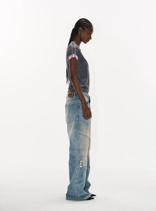 BLIND NO PLAN Contrast-Color Mesh Sports Slim-Fit Tee | Face 3 Face