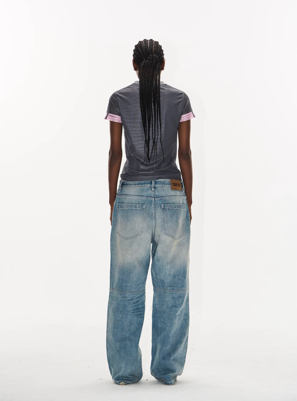 BLIND NO PLAN Contrast-Color Mesh Sports Slim-Fit Tee | Face 3 Face