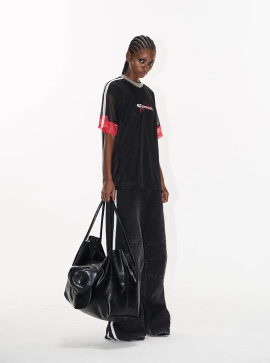 BLIND NO PLAN Color-Blocking Mesh Patchwork Sports Tee | Face 3 Face