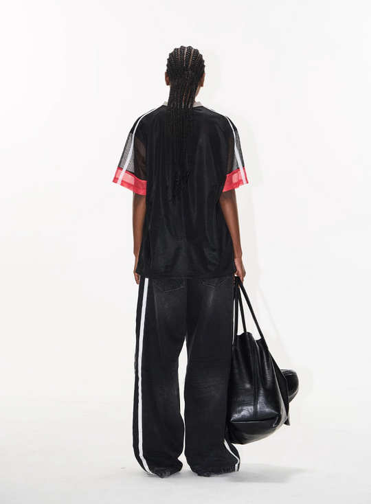 BLIND NO PLAN Color-Blocking Mesh Patchwork Sports Tee | Face 3 Face