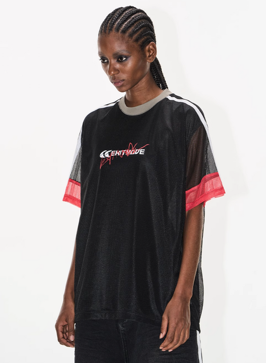 BLIND NO PLAN Color-Blocking Mesh Patchwork Sports Tee | Face 3 Face