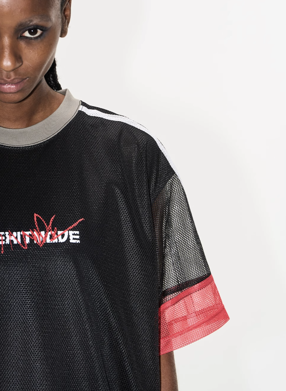 BLIND NO PLAN Color-Blocking Mesh Patchwork Sports Tee | Face 3 Face