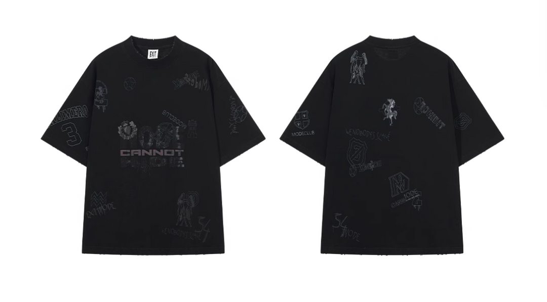 BLIND NO PLAN Washed Vintage Graffiti Multi-Print Tee | Face 3 Face