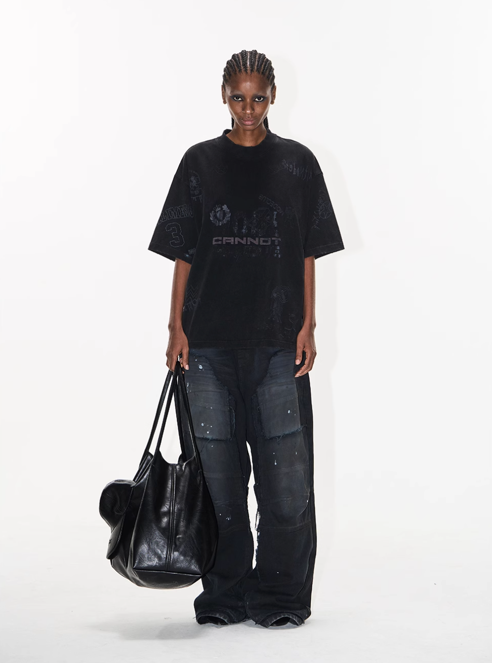 BLIND NO PLAN Washed Vintage Graffiti Multi-Print Tee | Face 3 Face