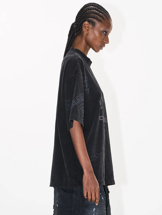 BLIND NO PLAN Washed Vintage Graffiti Multi-Print Tee | Face 3 Face