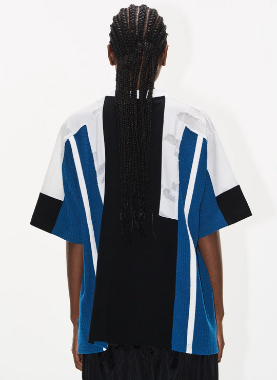 BLIND NO PLAN Colorblocked Textured Embroidery Tee | Face 3 Face