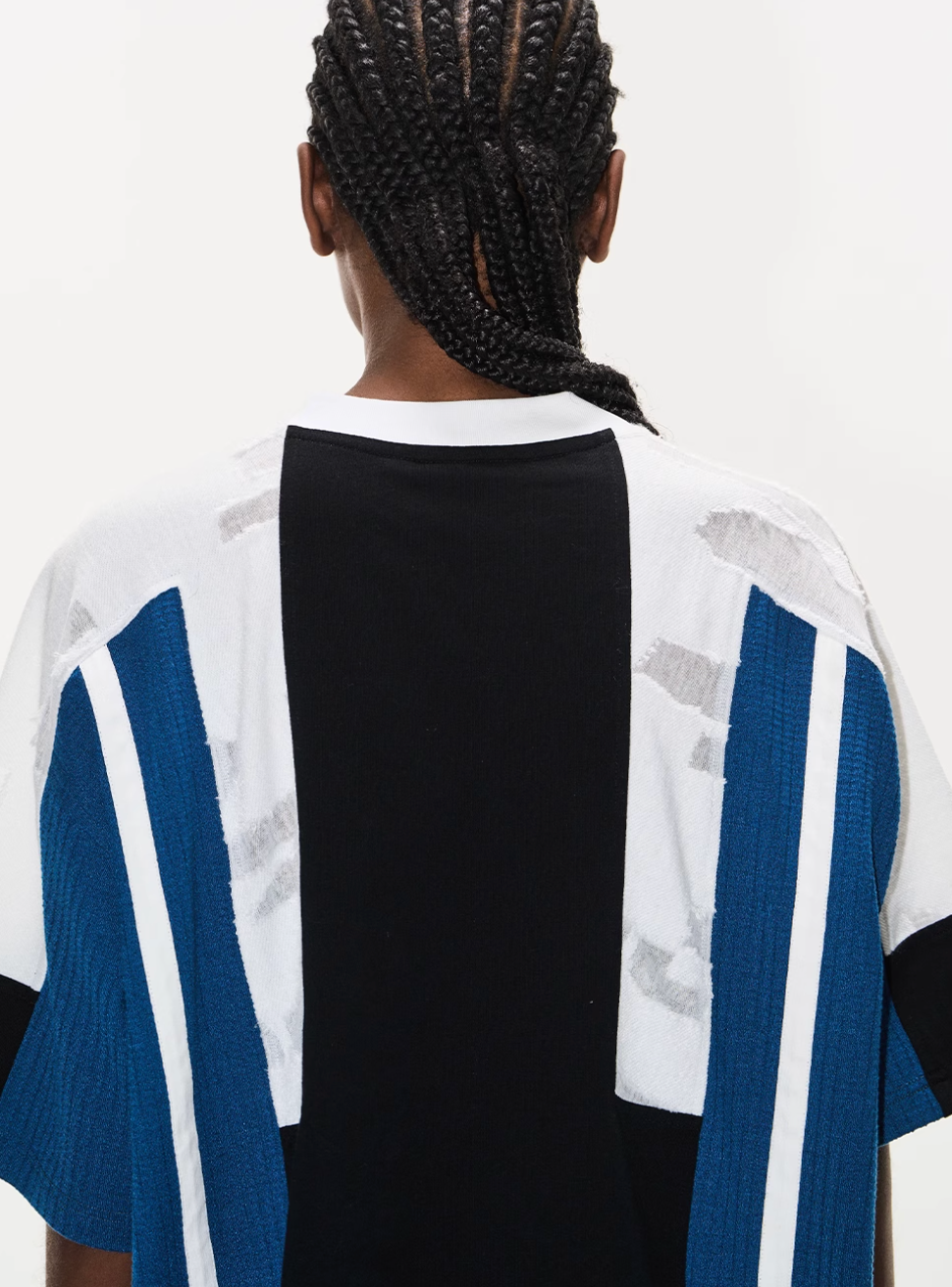 BLIND NO PLAN Colorblocked Textured Embroidery Tee | Face 3 Face