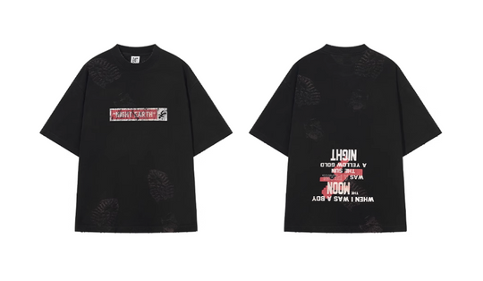 BLIND NO PLAN Washed and Aged Footprint Tee | Face 3 Face