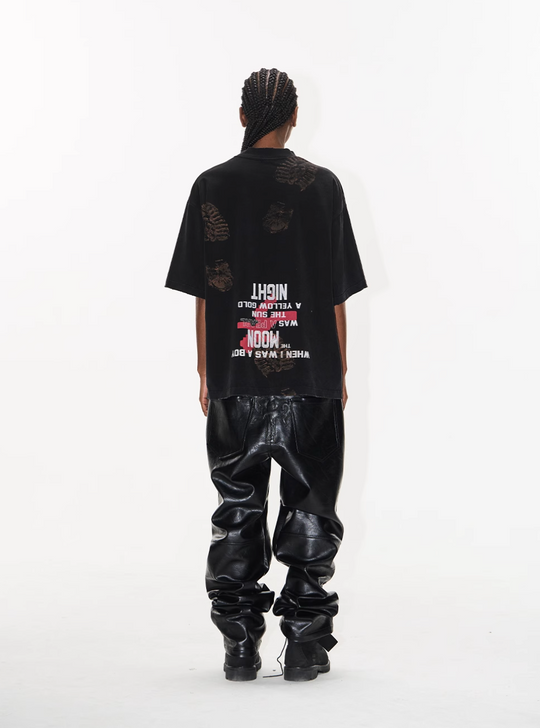 BLIND NO PLAN Washed and Aged Footprint Tee | Face 3 Face