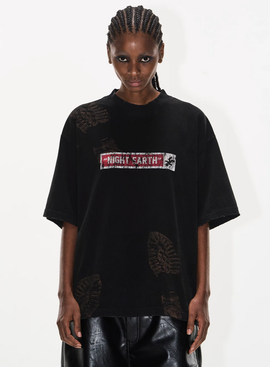 BLIND NO PLAN Washed and Aged Footprint Tee | Face 3 Face