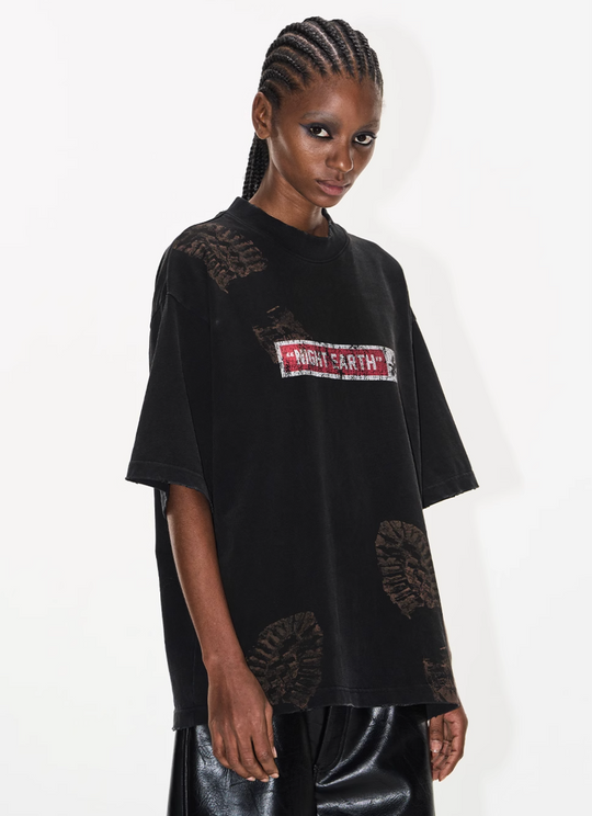 BLIND NO PLAN Washed and Aged Footprint Tee | Face 3 Face