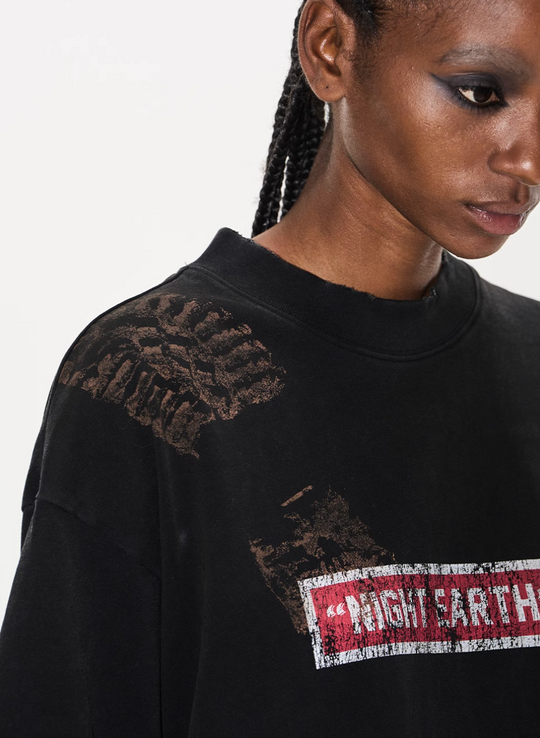 BLIND NO PLAN Washed and Aged Footprint Tee | Face 3 Face