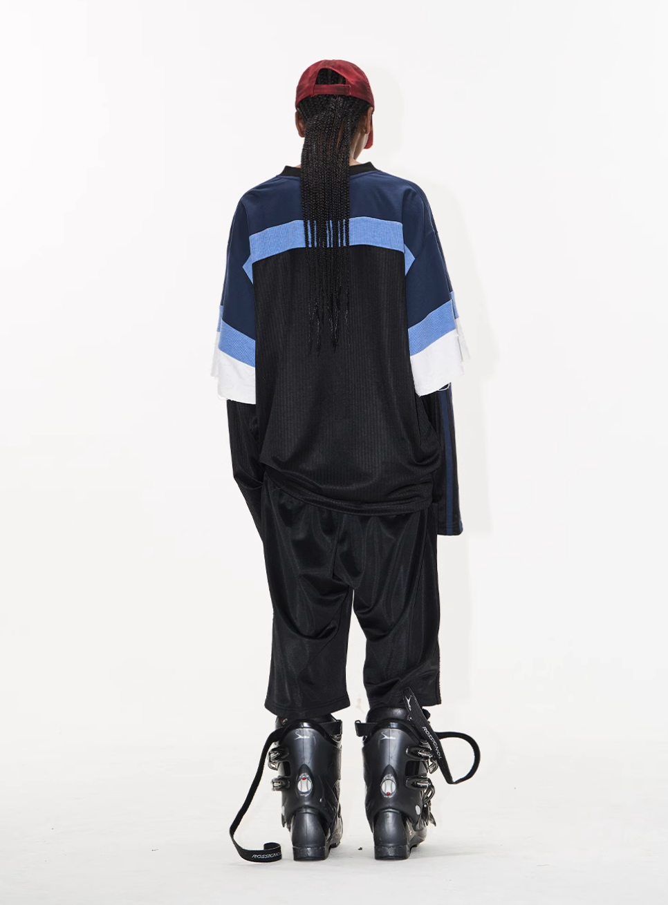 BLIND NO PLAN Colorblocked Double-Layer Jersey Long-Sleeve Tee | Face 3 Face