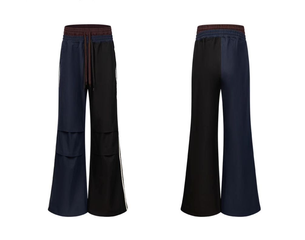 BLIND NO PLAN Double Waistband Layer 3D Pleated Sweatpants | Face 3 Face