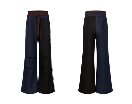 BLIND NO PLAN Double Waistband Layer 3D Pleated Sweatpants | Face 3 Face