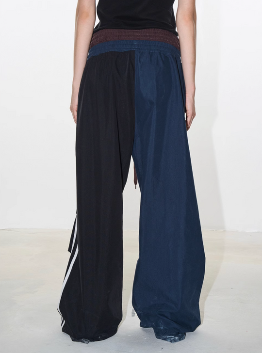 BLIND NO PLAN Double Waistband Layer 3D Pleated Sweatpants | Face 3 Face