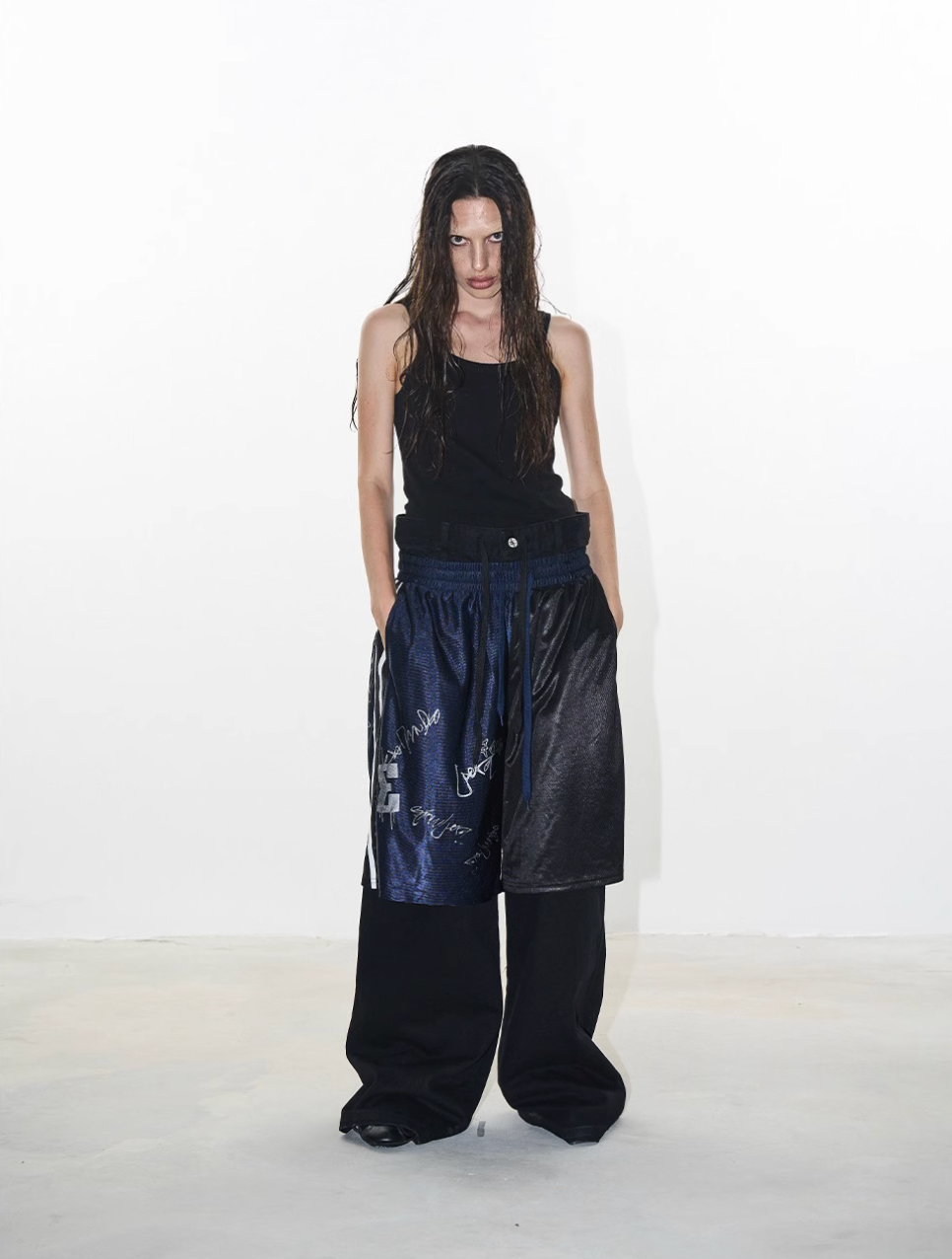 BLIND NO PLAN Graffiti Print Sport Double-layer Pants | Face 3 Face