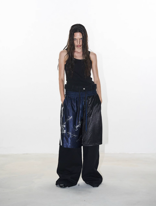 BLIND NO PLAN Graffiti Print Sport Double-layer Pants | Face 3 Face