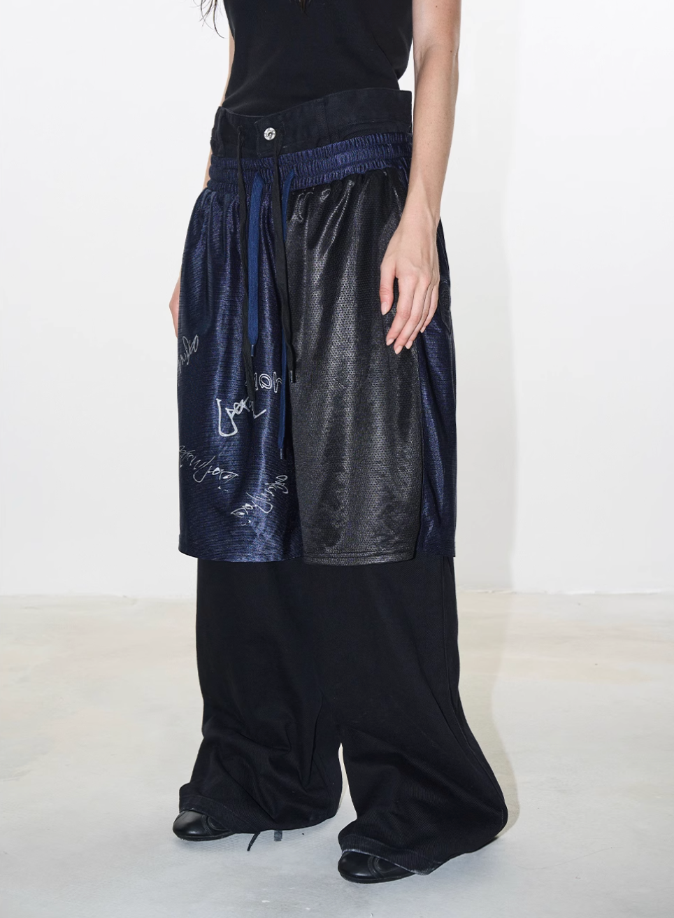 BLIND NO PLAN Graffiti Print Sport Double-layer Pants | Face 3 Face