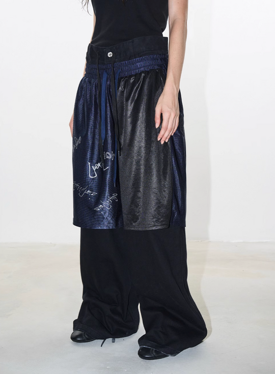 BLIND NO PLAN Graffiti Print Sport Double-layer Pants | Face 3 Face