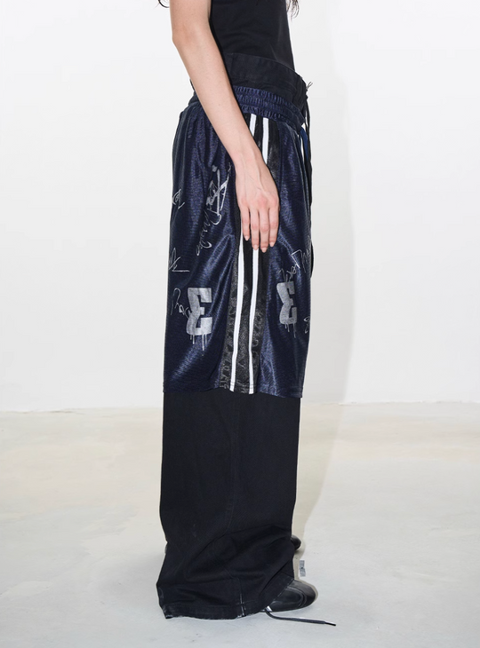 BLIND NO PLAN Graffiti Print Sport Double-layer Pants | Face 3 Face