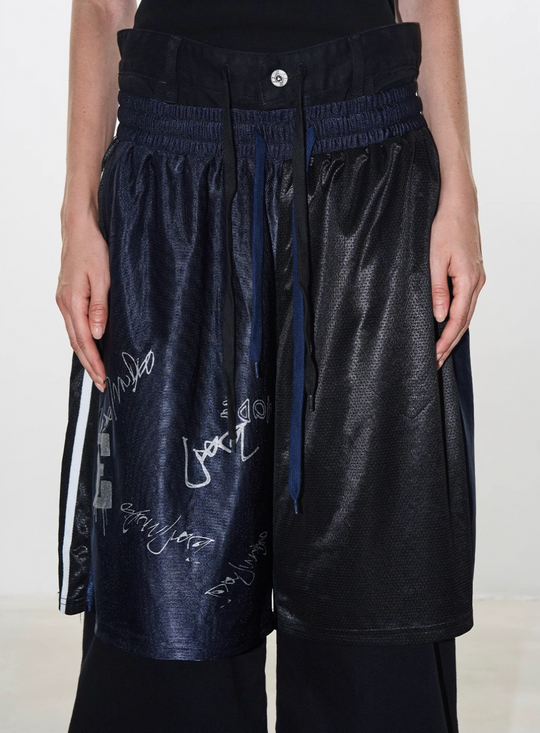 BLIND NO PLAN Graffiti Print Sport Double-layer Pants | Face 3 Face