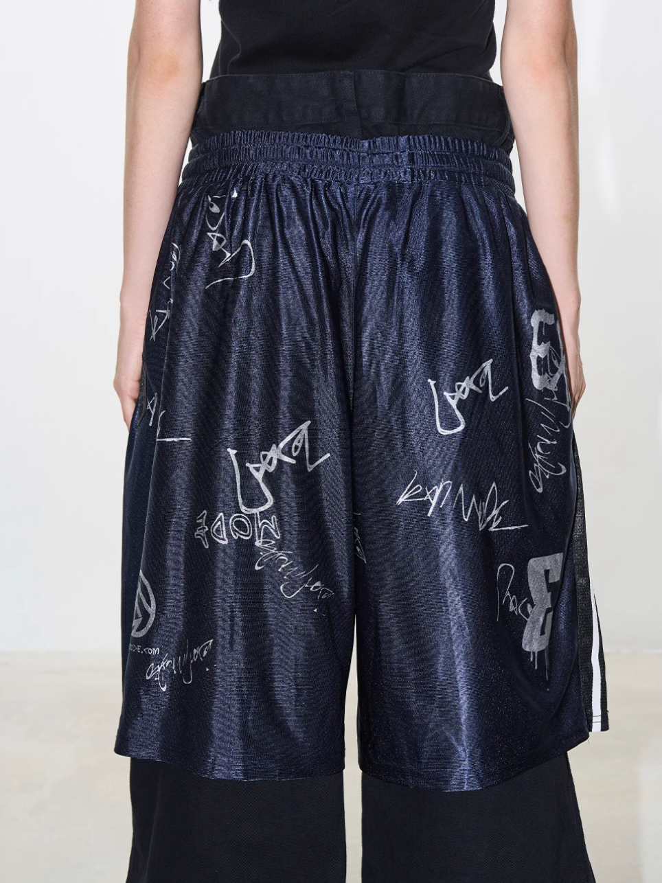 BLIND NO PLAN Graffiti Print Sport Double-layer Pants | Face 3 Face