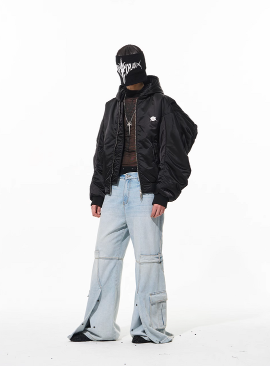 BLIND NO PLAN Reconstructed Work Pockets Washed Jeans | Face 3 Face