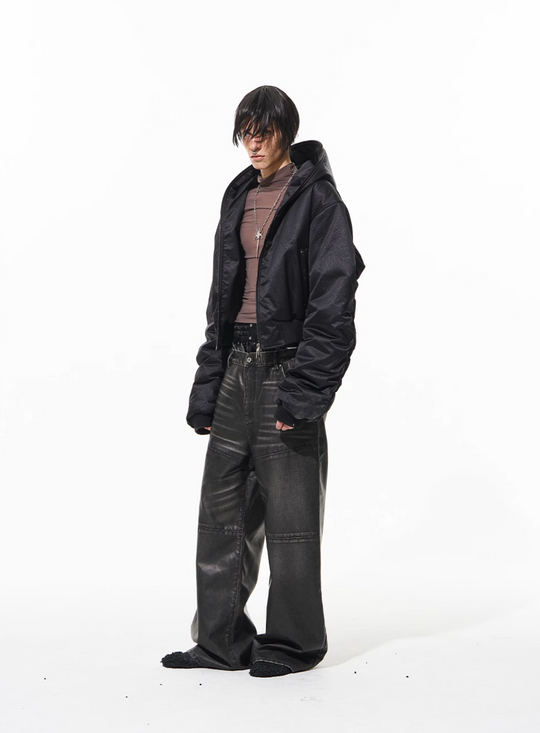 BLIND NO PLAN Hand-Whiskered Baggy Leather Pants | Face 3 Face