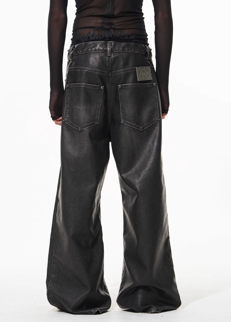 BLIND NO PLAN Hand-Whiskered Baggy Leather Pants | Face 3 Face