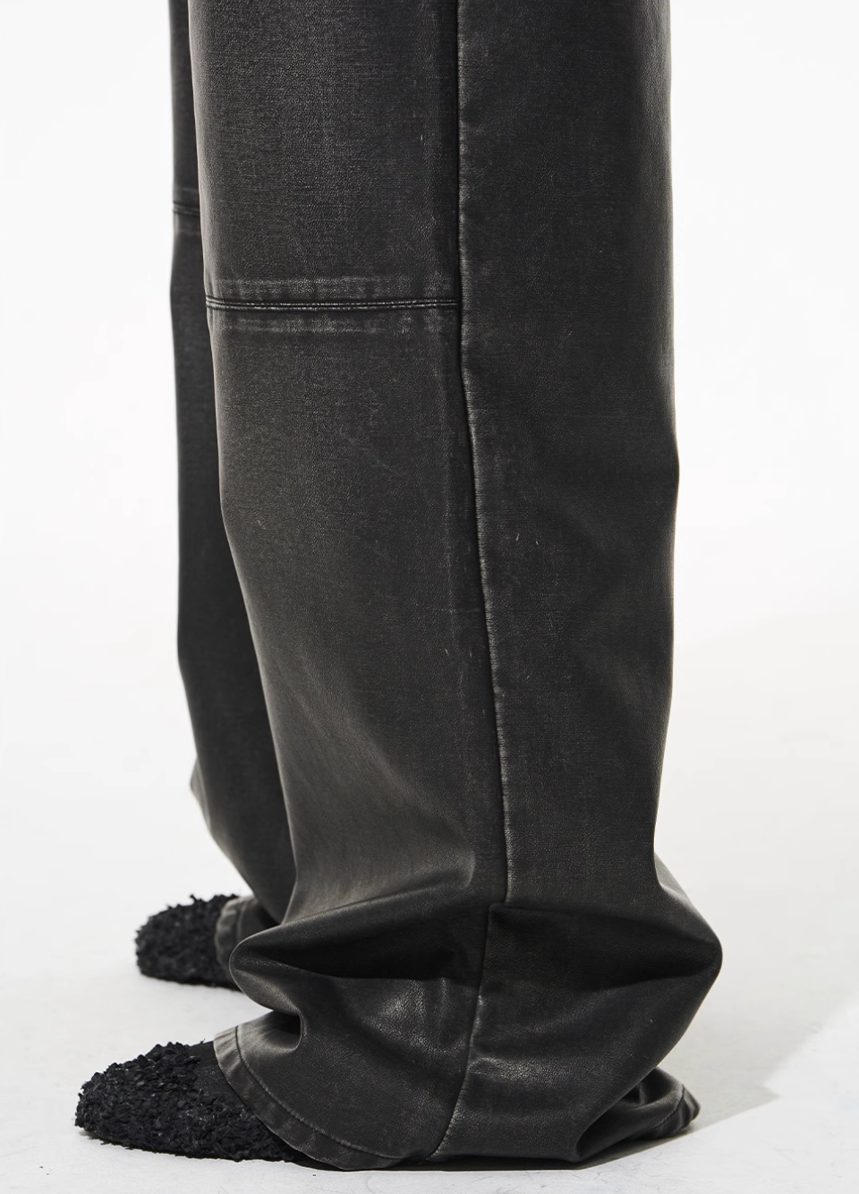 BLIND NO PLAN Hand-Whiskered Baggy Leather Pants | Face 3 Face